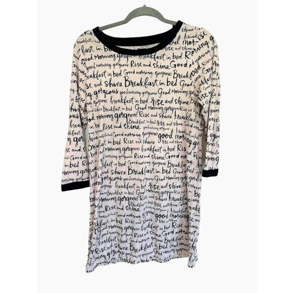 kate spade new york Other - KATE SPADE Sleep Shirt Womens Large Pink & Black Dream A Little Dream Nightgown